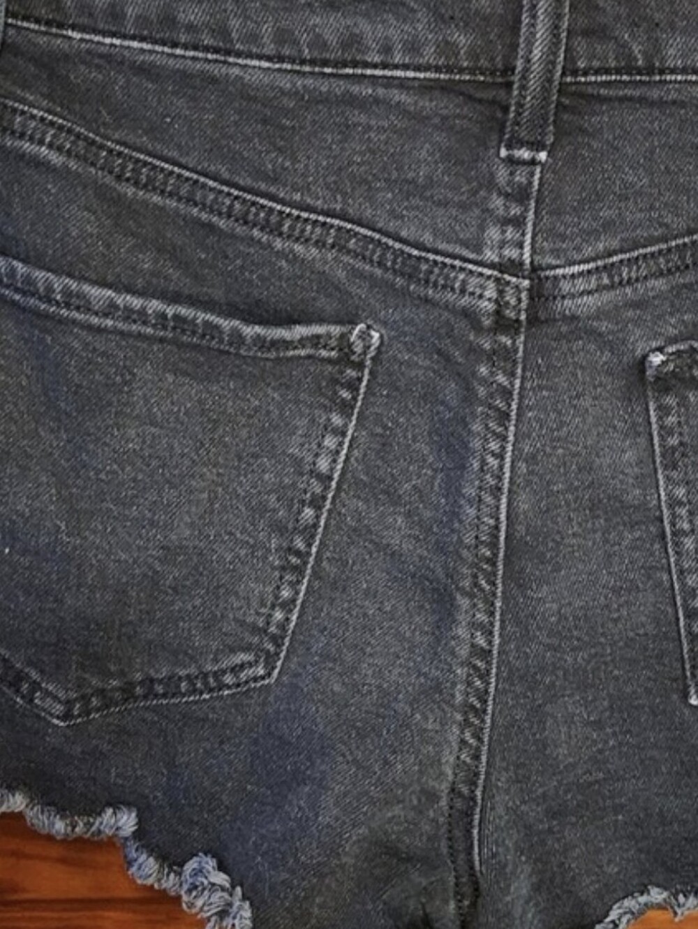 Black Raw Hem Denim Shorties